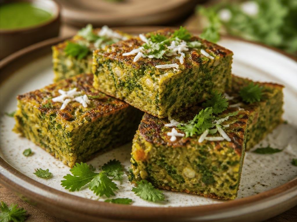Kotimbeer Wadi — Traditional Maharashtrian snack made from coriander leaves, gram flour and spices.