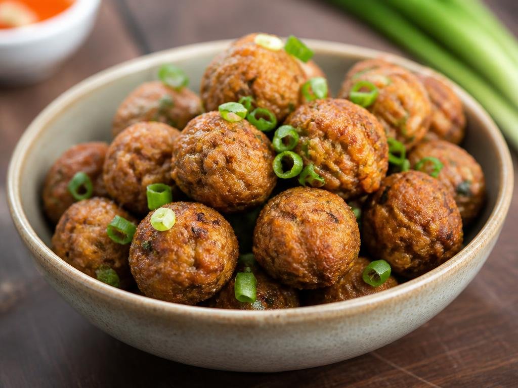 Manchurian Ball — Small fried dumpling made from finely chopped vegetables and spices.