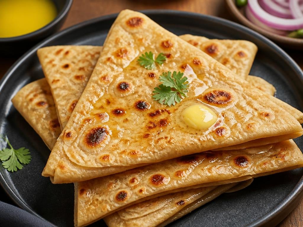 Triangle Paratha — Triangular shape soft and delicious roti.